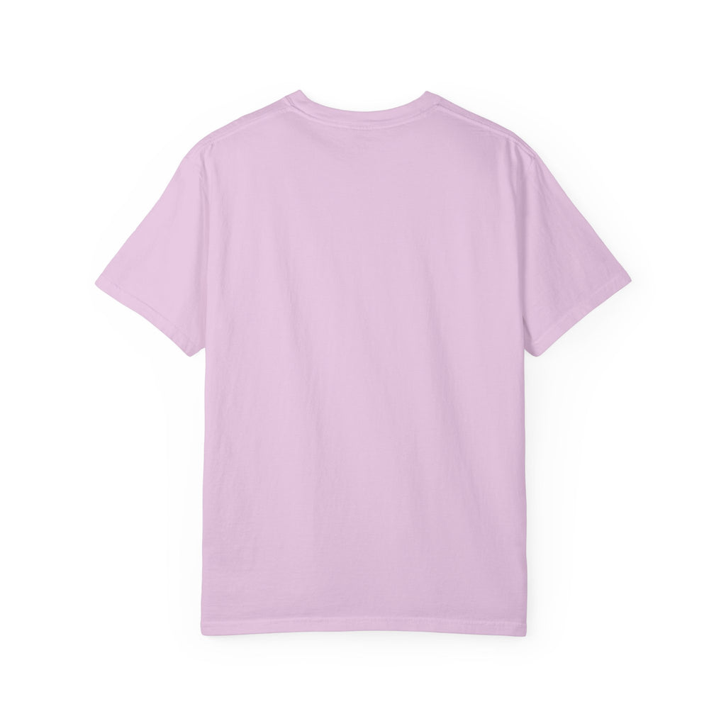 Minimalist "Breathe" Script T-Shirt — Small Center Dot Design