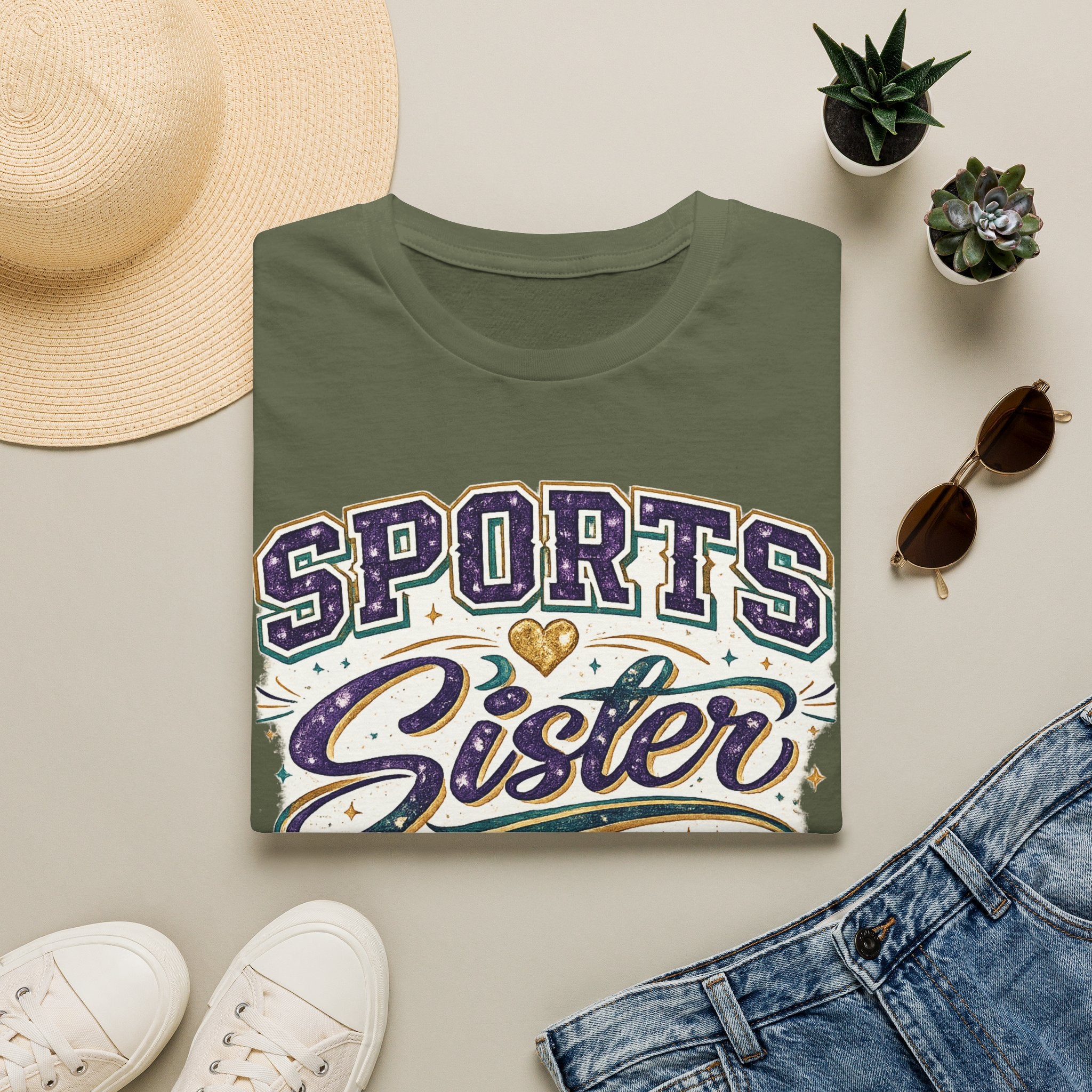 Sports Sister T-Shirt — Cheerful Athletic Sibling Tee