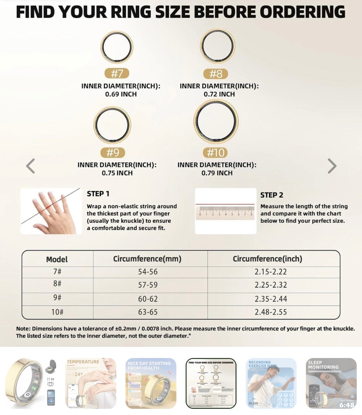 Waterproof Fitness Tracking Smart Ring/Heart Rate Blood Oxygen, Sleep Monitor, Pressure Monitor & Camera