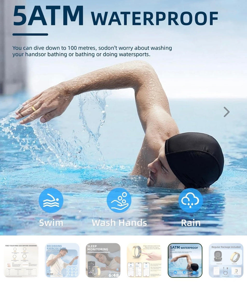 Waterproof Fitness Tracking Smart Ring/Heart Rate Blood Oxygen, Sleep Monitor, Pressure Monitor & Camera