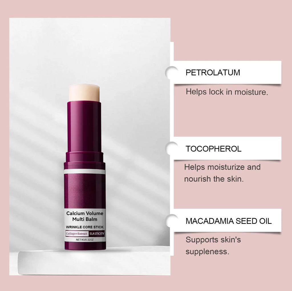Calcium Volume Multi Balm Stick Collagen Hydrating Anti Aging Firming Brightening Fade Fine Lines Nourishing Facial Skin Care