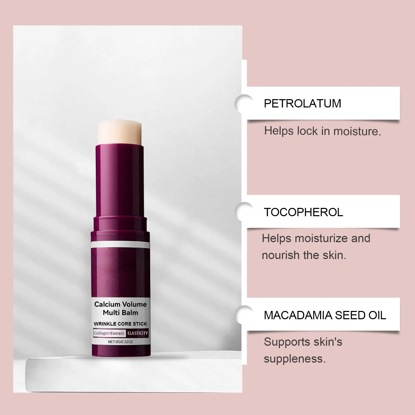 Calcium Volume Multi Balm Stick Collagen Hydrating Anti Aging Firming Brightening Fade Fine Lines Nourishing Facial Skin Care