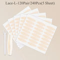 240Pcs Lace Invisible Double Eyelid Tape Clear Beige Stripe Self Adhesive Natural Eye Makeup Sticker With Auxiliary Tool For Daily Salon Cosmetic Supply