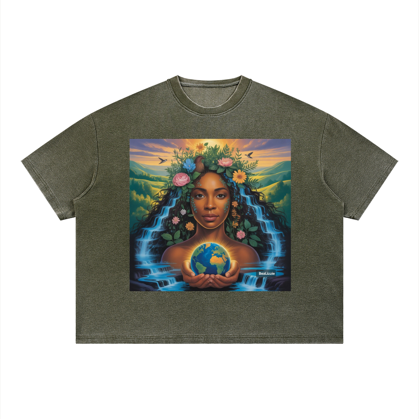 Unisex Vintage Wash Sunfade Boxy Waffle T-Shirt