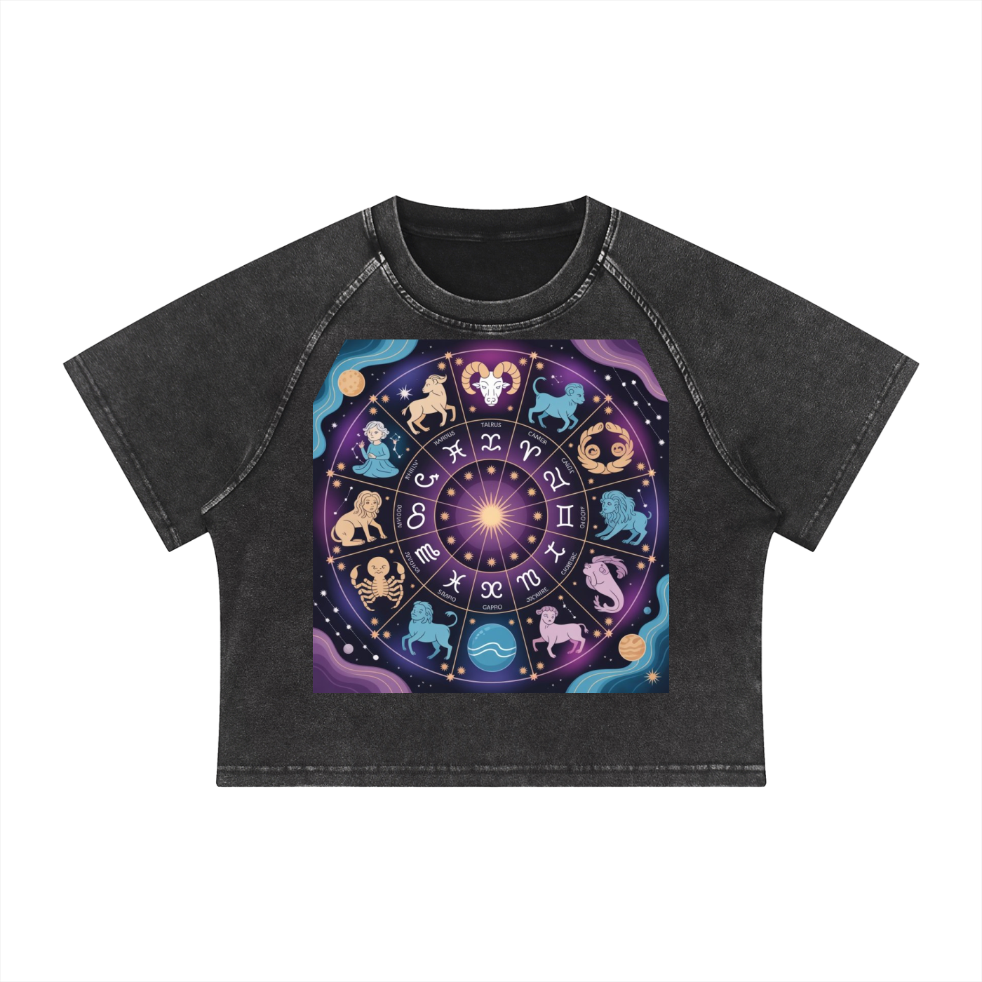 Women's Mineral Wash Raglan Crop T-Shirt