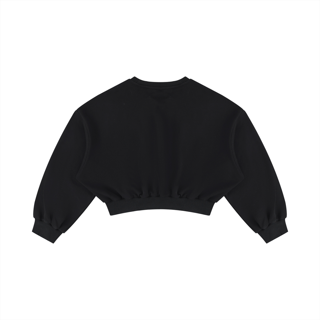 Sweat-shirt court col rond ample femme