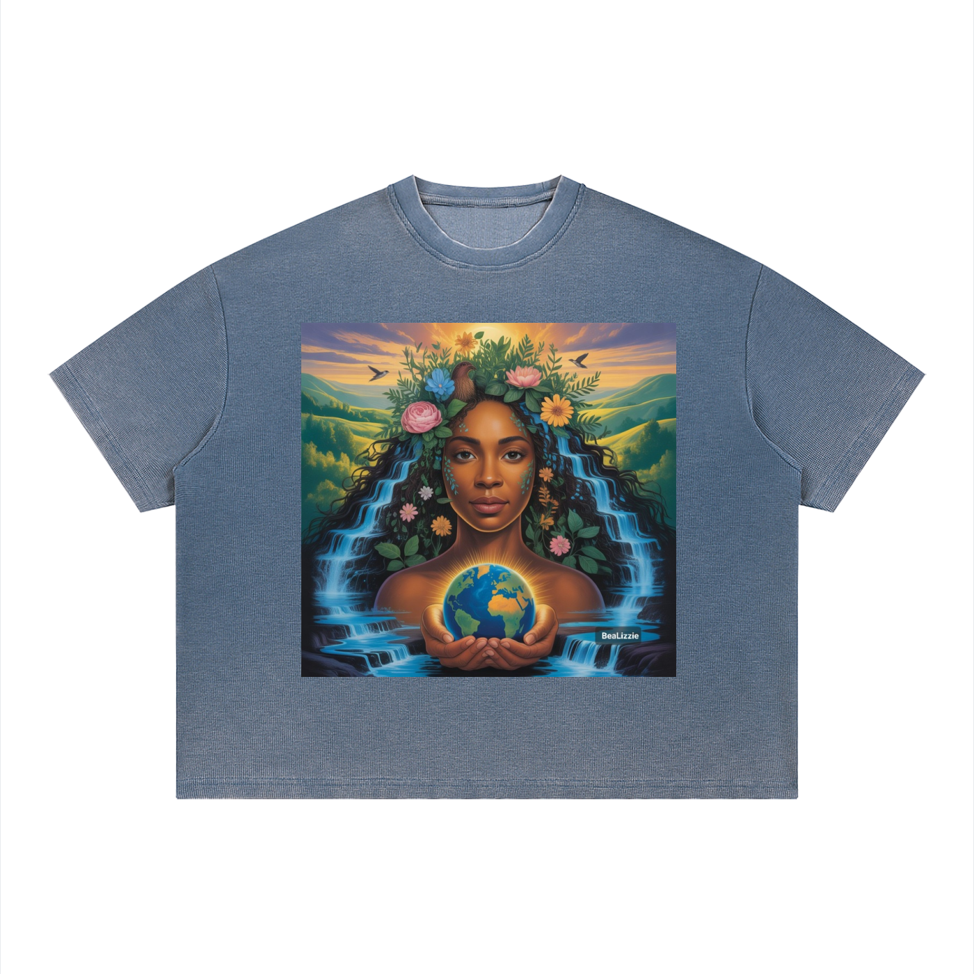 Unisex Vintage Wash Sunfade Boxy Waffle T-Shirt