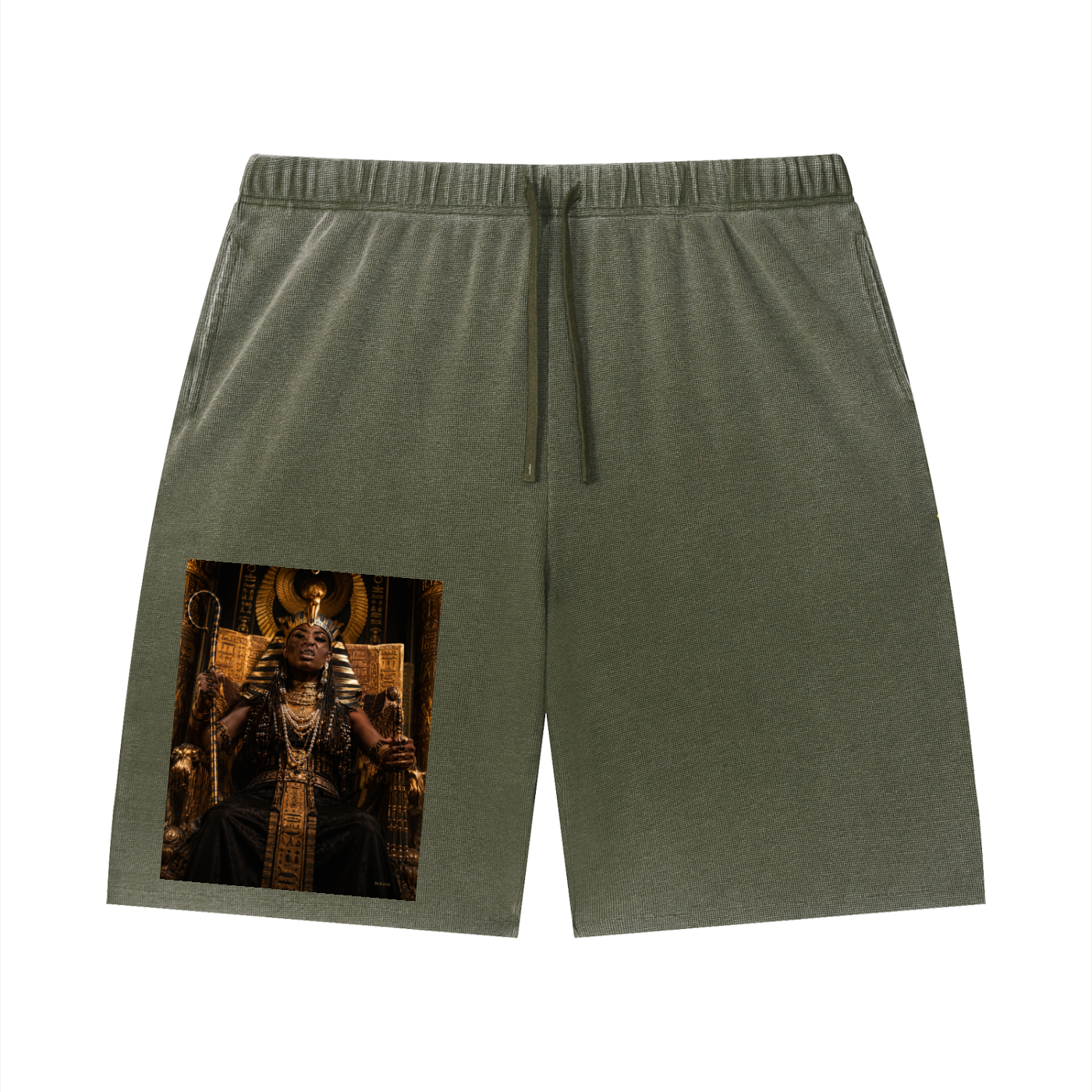 Unisex Vintage Wash Sunfade Waffle Raw Hem Shorts