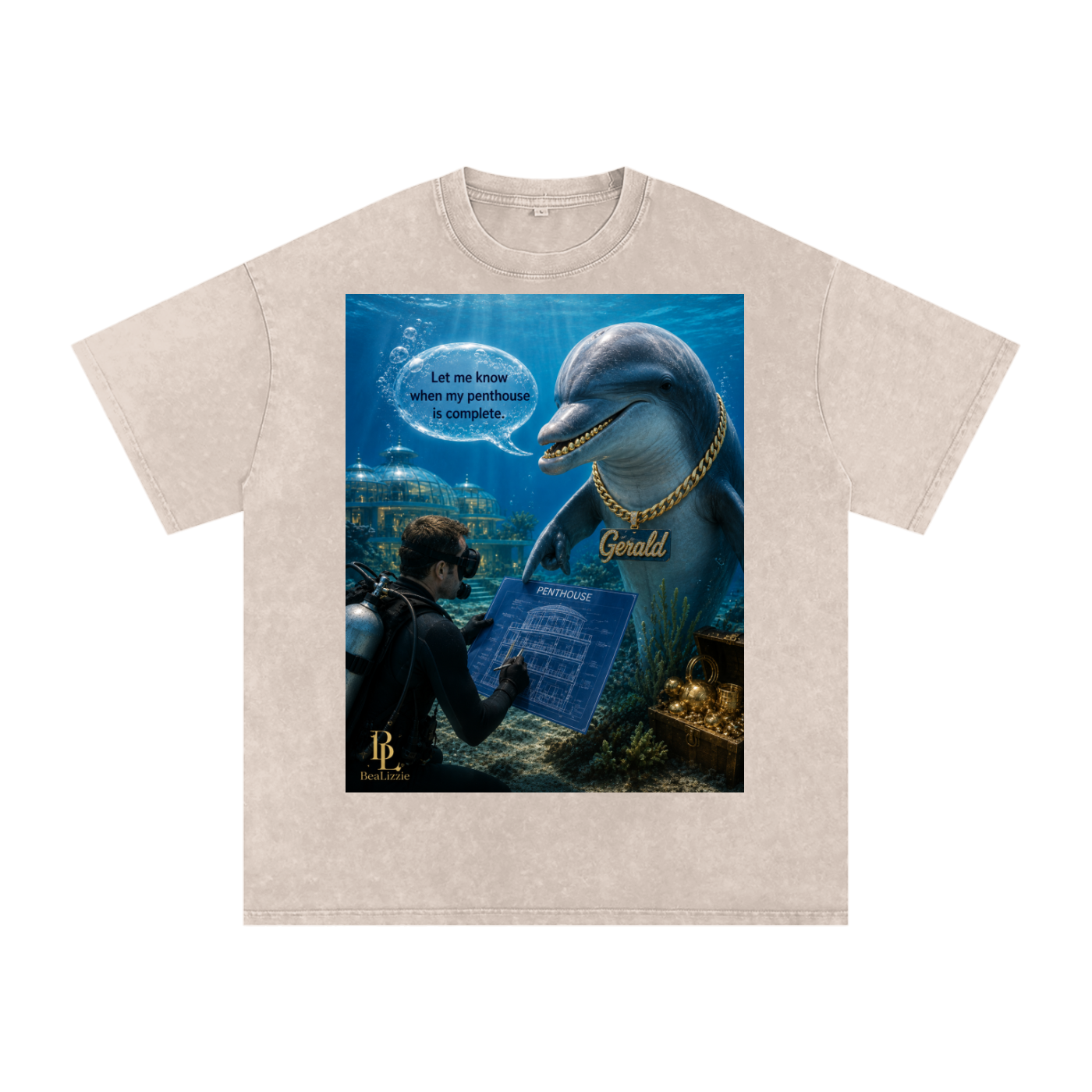 Snow Washed Oversized Cotton T-Shirt