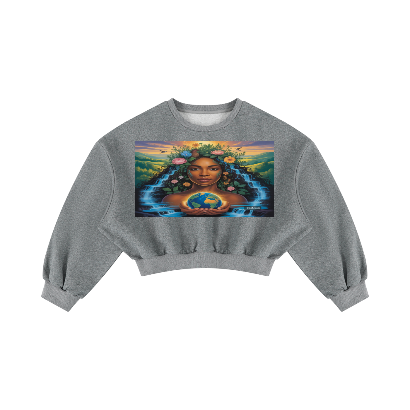 Sweat-shirt court col rond ample femme