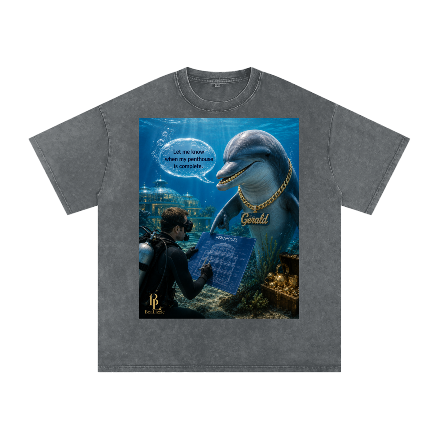 Snow Washed Oversized Cotton T-Shirt
